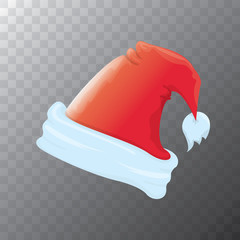 vector cartoon funky red Santa hat icon