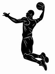 Fototapeta na wymiar silhouette of a basketball player. vector drawing
