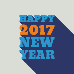 Happy New Year 2017 Retro Style text design