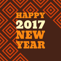Happy New Year 2017 Retro Style text design