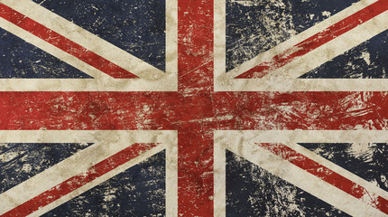 Fototapeta premium Old grunge vintage faded Britain flag