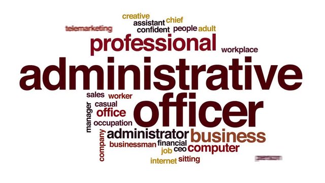 Administrative officer animated word cloud.