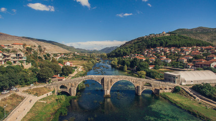 Aerial view of old bridge in Trebinje