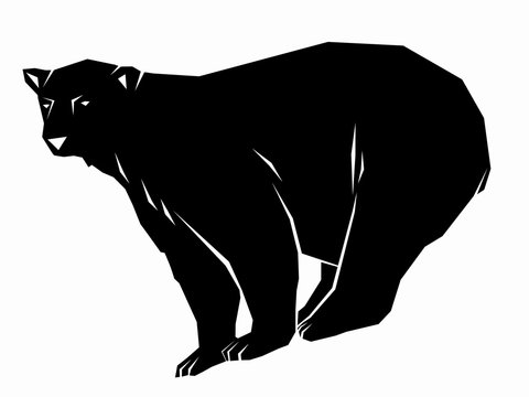 silhouette of a polar bear. vector drawing