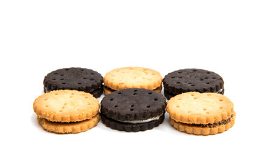 Chocolate cookies with creme filing