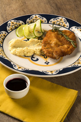 Pork fillet of pork with sweet potato puree