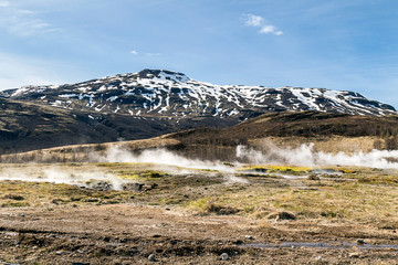 Icelandic landscape and geothermal area