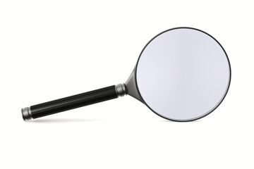 Magnifier on white background. Isolated 3D image