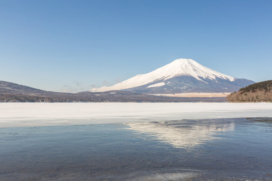 Winter Mount Fuji Yamanaka Lake