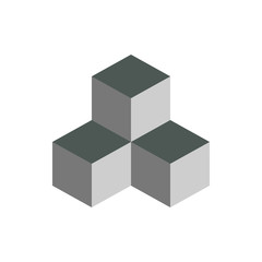 Cube isometric logo concept, 3d vector illustration. Flat design style. Cube construction. Sign pattern. Graphic design. Fashion background abstract texture. Template for print, textile, wrapping.