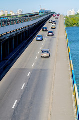 Metro bridge. Car in the bridge. Kiev. Ukraine.