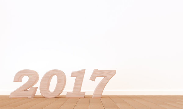 2017 new year wooden numbers