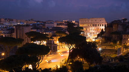 Fototapeta na wymiar View of Rome from the Vittoriano