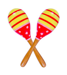 Two maracas isolated on white.Maracas isolated