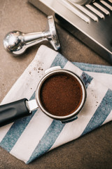 Freshly ground coffee