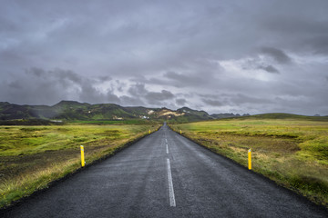 Icelandic colorful and wild landscape at summer