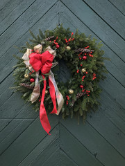 Christmas Wreath on the Barn Door © lockjaw8y9