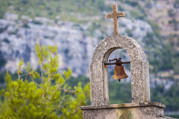 Cemetery of village Selca on the island of Hvar in Croatia