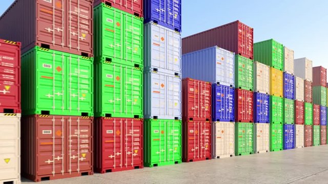 shipping containers looped animation