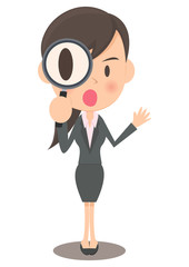 発見する女性会社員