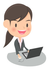 パソコンを操作する女性会社員