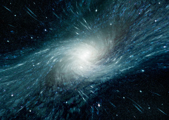 Stars, dust and gas nebula in a far galaxy