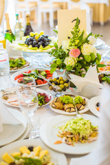 Banquet wedding table with food