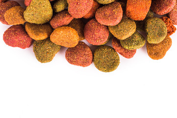dry dog food isolated on white background