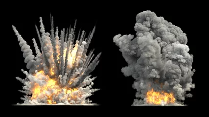 Foto op Plexiglas Big explosion on ground © alexyz3d
