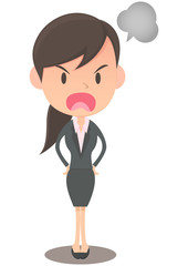 とても怒っている女性会社員