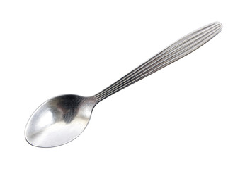 Silver tea spoon.Stainless tea spoon isolated