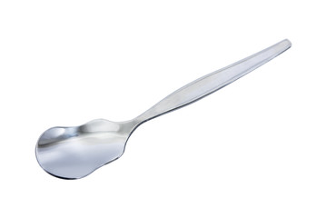 Silver tea spoon.Stainless tea spoon isolated