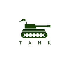 abstract vector design template of tank with flag