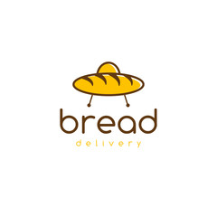 bread delivery vector concept with ufo spaceship