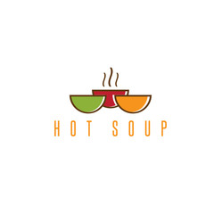 soup icon vector design template with bowls