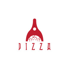 pizza oven negative space vector design template