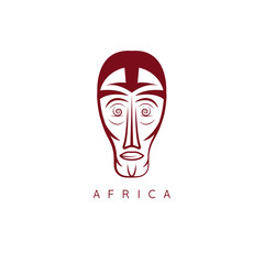 African ethnic culture mask vector design template
