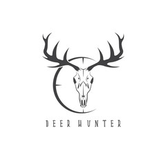 deer skull with target vector design template