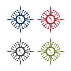 abstract icon vector design template of compass set