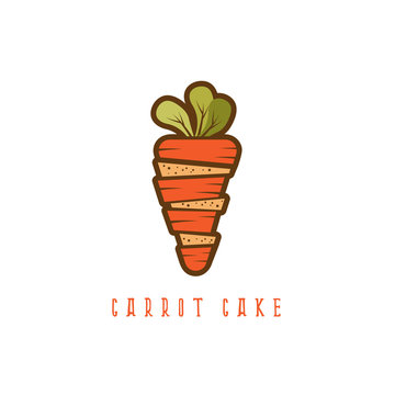 Carrot Cake Vector Concept Isolated On White