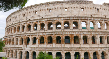 Fototapeta premium The Colosseum in Rome - Colisseo di Roma - a tourist attraction