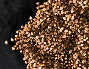 buckwheat on a black background