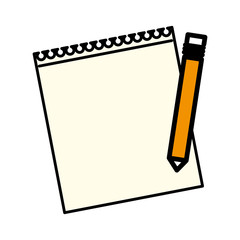 notepad and pencil icon image vector illustration design 