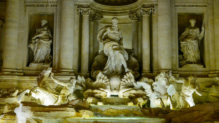 Famous Trevi Fountains in Rome - great night view