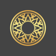 Abstract element for design, gold flower, star, mandala, decoration