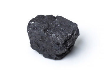 Natural wood charcoal Isolated on white