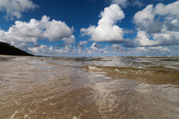 Cloudy day by gulf of Riga, Baltic sea.