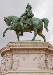 Fototapeta na wymiar Statue at National Monument of Vittorio Emanuele in Rome
