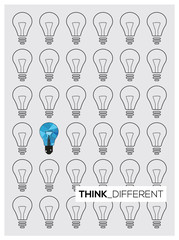 light bulb idea think differentvector illustration

