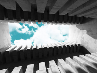 Fototapeta premium Concrete geometric architecture urban background